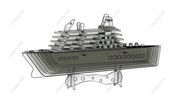 Tệp kỹ thuật số đồ chơi mô hình du thuyền để cắt bằng laser - Hình ảnh 5