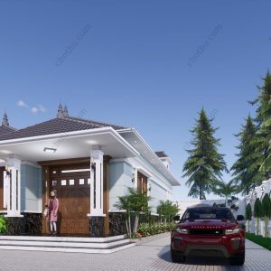 Mẫu nhà mái Nhật 2 tầng đẹp không thể bỏ qua diện tích: 7.5x15.3 - V494