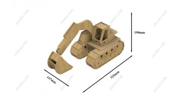 Đồ chơi mô hình máy xúc để cắt laser - Mô hình 3D - Hình ảnh 2