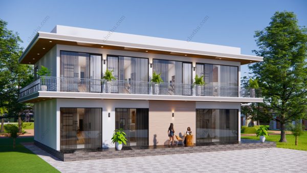 Mẫu nhà 2 tầng hiện đại 2 mặt tiền, không gian thoáng đãng diện tích: 9.5x15m - V829 - Hình ảnh 7