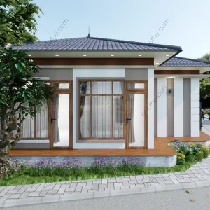 Nhà cấp 4 hiện đại đẹp mái Nhật diện tích: 9.4x9.1m - V877