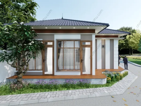 Nhà cấp 4 mái Thái đơn giản hot nhất hiện nay diện tích: 9.3x8.3m - V881 - Hình ảnh 7