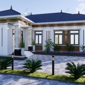 Nhà cấp 4 mái Nhật diện tích 12x13,4m - V712