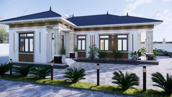 Nhà cấp 4 mái Nhật diện tích 12x13,4m - V712