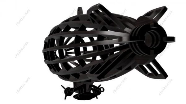 Mô hình khinh khí cầu N Class của Goodyear bằng gỗ - Mô hình 3D - Hình ảnh 5