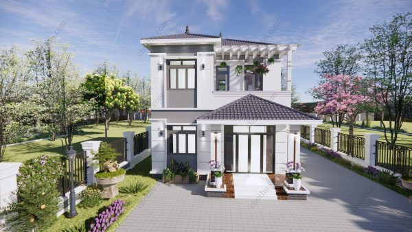 Mẫu nhà mái thái Nhật Bản 2 tầng diện tích: 8x9m - V603 - Hình ảnh 8