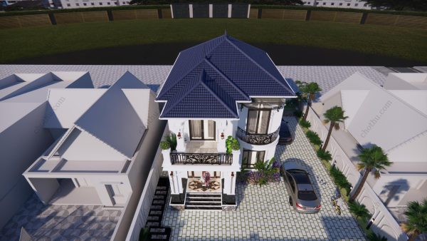 Mẫu nhà mái Nhật sang trọng 2 tầng diện tích: 8x9m - V605 - Hình ảnh 8