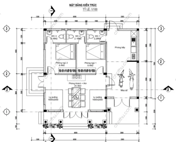 Nhà cấp 4 mái Thái đơn giản hot nhất hiện nay diện tích: 9.3x8.3m - V881 - Hình ảnh 8