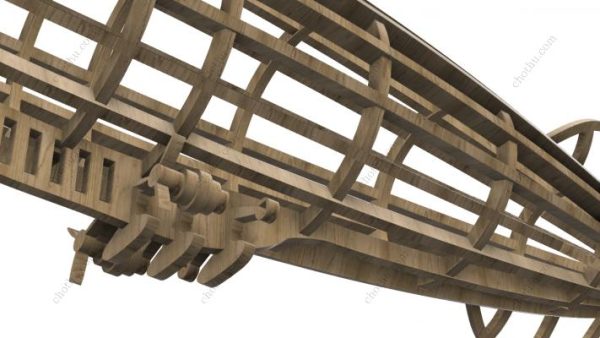 Mô hình khinh khí cầu N Class của Goodyear bằng gỗ - Mô hình 3D - Hình ảnh 7