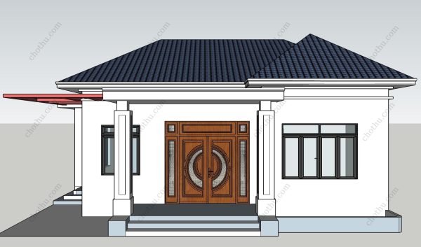 V296 - Thiết kế nhà cấp 4 mái Nhật 3 phòng ngủ 12x11.3m - Hình ảnh 6