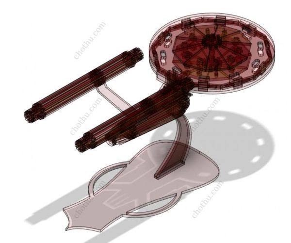 Tàu vũ trụ USS Enterprise Star trek – Mô hình 3D cắt Laser - Hình ảnh 8