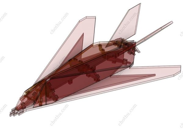 Mô hình máy bay chiến đấu tàng hình Lockheed F-117 Nighthawk - Mô hình 3D - Hình ảnh 10