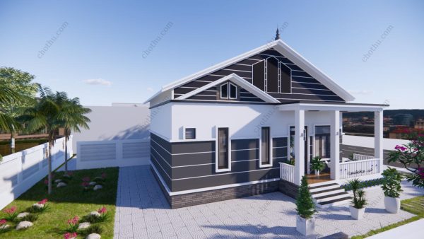 Mẫu nhà cấp 4 đang được ưa chuộng hiện nay diện tích: 8x12m - V424 - Hình ảnh 6