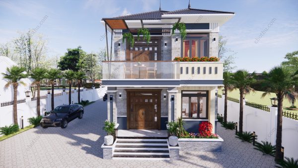 Nhà 2 tầng mái Nhật diện tích: 6,84x13,3m - V656