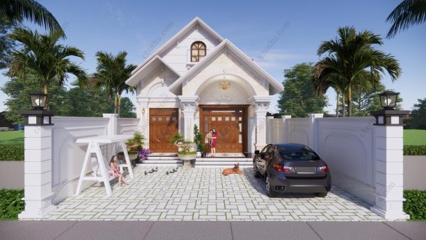 Mẫu nhà cấp 4 mái Thái hiện đại 8x17m đẹp