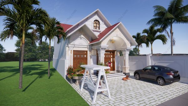 Mẫu nhà cấp 4 mái Thái hiện đại 8x17m đẹp - Hình ảnh 6