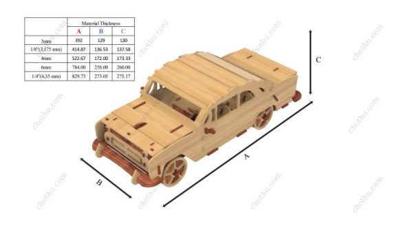 Thiết kế gỗ dán 3D cắt laser cho xe hơi - Mô hình 3D - Hình ảnh 4
