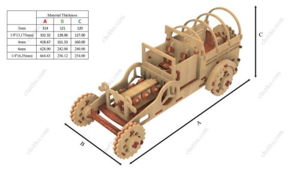 Mô hình xe đầu kéo – Mô hình cắt laser 3D - Hình ảnh 5