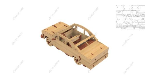 Mô hình xe mui trần – Mô hình cắt Laser 3D - Hình ảnh 3