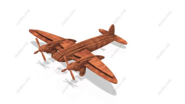 De Havilland Mosquito – Máy bay bằng gỗ cắt laser – Mô hình 3D - Hình ảnh 3