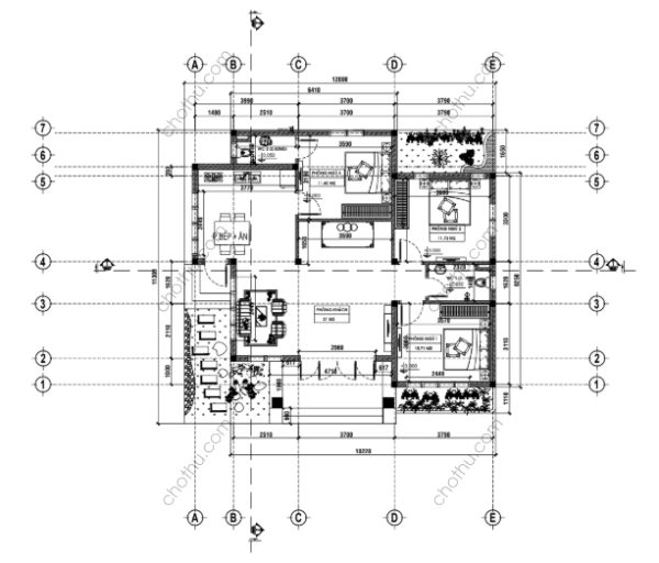 V296 - Thiết kế nhà cấp 4 mái Nhật 3 phòng ngủ 12x11.3m - Hình ảnh 7