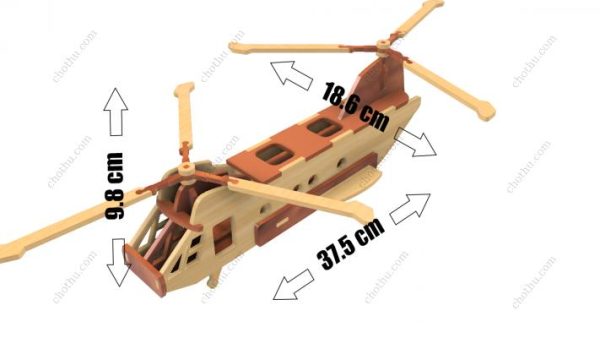 Đồ chơi mô hình trực thăng Chinook - Tệp kỹ thuật số để cắt bằng laser - Hình ảnh 9