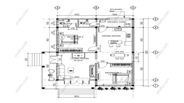 Mẫu nhà cấp 4 đang được ưa chuộng hiện nay diện tích: 8x12m - V424 - Hình ảnh 9