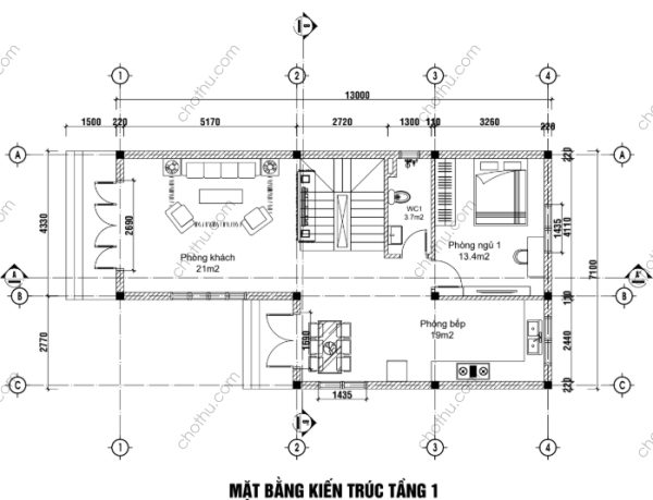 Mẫu nhà 3 tầng mái Thái hiện đại diện tích: 7.1x13m - V471 - Hình ảnh 8