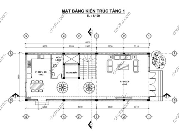 Mẫu nhà ống 3 tầng hiện đại, thông thoáng diện tích: 6.4x16.5m - V521 - Hình ảnh 9