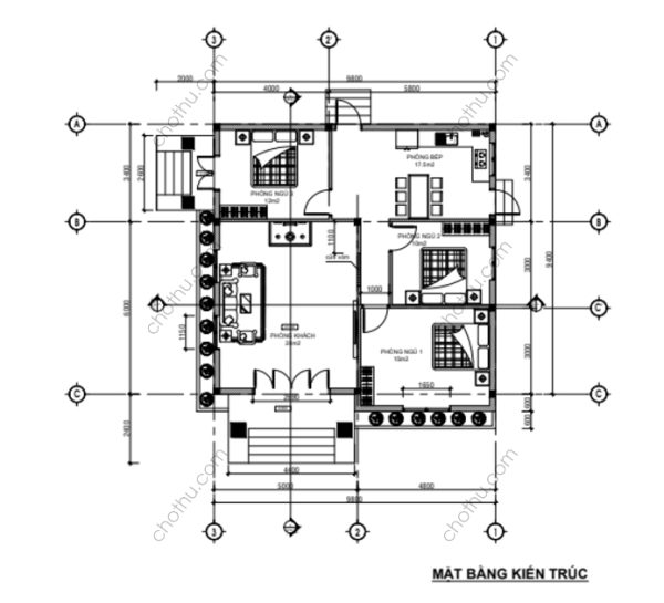 Mẫu nhà cấp 4 mái Thái không thể bỏ qua diện tích: 9.8x9.4m - V549 - Hình ảnh 5