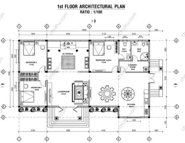 V687 - 4-level house with Japanese roof 18,5x12,3m - Hình ảnh 8