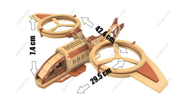 Đồ chơi gỗ Avatar trực thăng bọ cạp, Tệp kỹ thuật số để cắt laser – Mô hình 3D - Hình ảnh 7