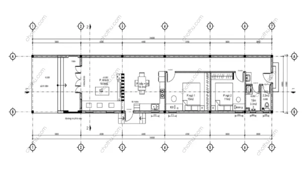 Nhà cấp 4 đơn giản diện tích: 5x25m - V805 - Hình ảnh 2