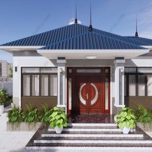 Nhà cấp 4 mái Nhật hot nhất hiện nay diện tích: 9x11.5m - V363
