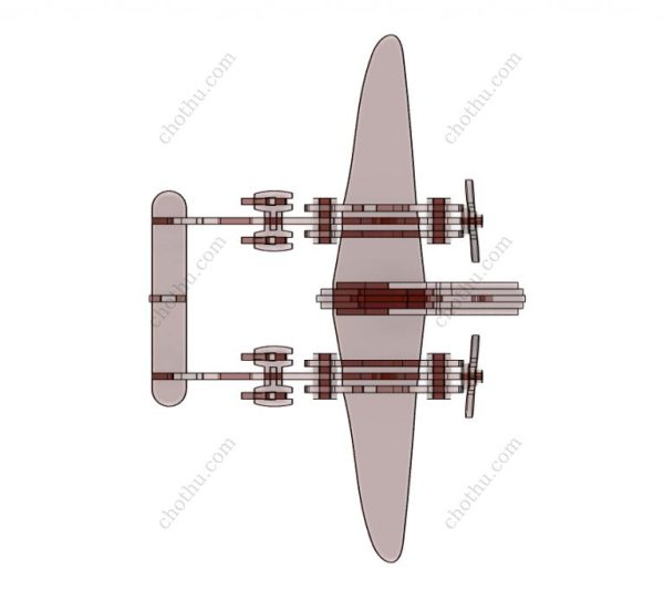 Máy bay Lockheed P-38L Lightning - đồ chơi gỗ - tệp kỹ thuật số để cắt laser – Mô hình 3D - Hình ảnh 9