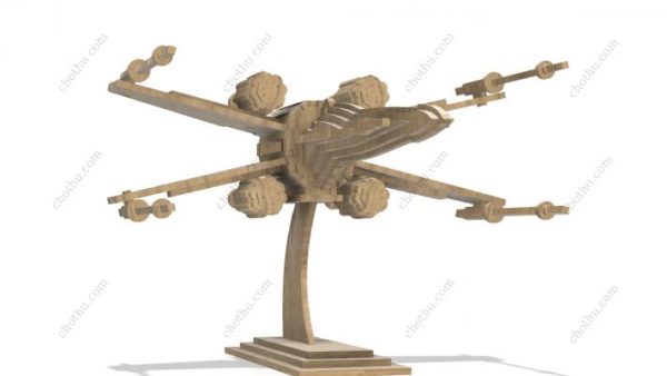Máy bay chiến đấu X-wing - Mô hình bằng gỗ cắt laser – Mô hình 3D - Hình ảnh 11