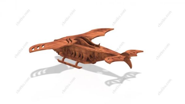 Fantasy Aircraft – Bản vẽ tàu Steampunk cho đồ chơi gỗ cắt laser – Mô hình 3D - Hình ảnh 9