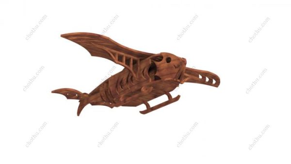 Fantasy Aircraft – Bản vẽ tàu Steampunk cho đồ chơi gỗ cắt laser – Mô hình 3D - Hình ảnh 8