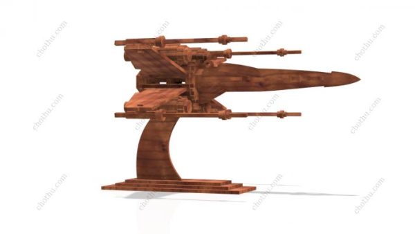Máy bay chiến đấu X-wing - Mô hình bằng gỗ cắt laser – Mô hình 3D - Hình ảnh 10