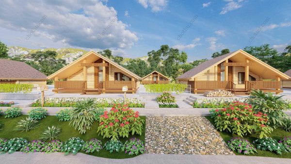Bản vẽ kiến ​​trúc nhà gỗ hiện đại 8,5 x 6,5m - Bản thiết kế nhà nghỉ dưỡng tùy chỉnh - Hình ảnh 4