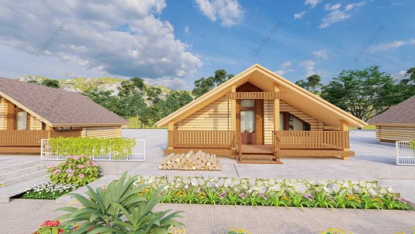 Bản vẽ kiến ​​trúc nhà gỗ hiện đại 8,5 x 6,5m - Bản thiết kế nhà nghỉ dưỡng tùy chỉnh - Hình ảnh 6