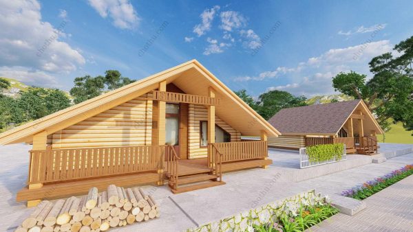 Bản vẽ kiến ​​trúc nhà gỗ hiện đại 8,5 x 6,5m - Bản thiết kế nhà nghỉ dưỡng tùy chỉnh - Hình ảnh 7