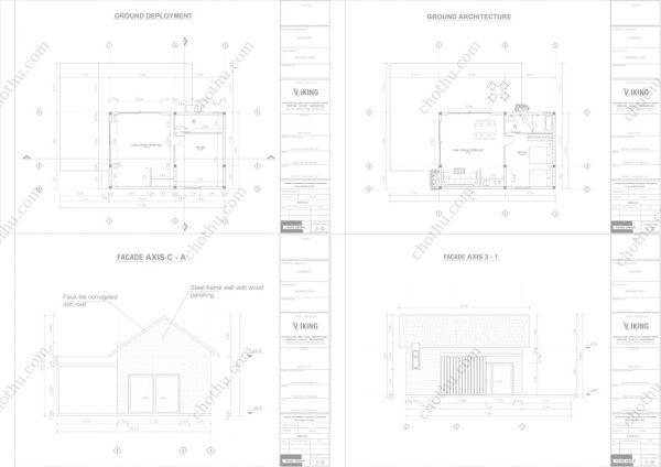 Bản vẽ kiến ​​trúc nhà gỗ hiện đại 13,8x10,5 - Bản thiết kế nhà nghỉ dưỡng tùy chỉnh - Hình ảnh 2
