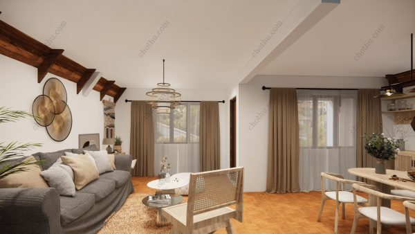 Bản vẽ kiến ​​trúc - Cabin hiện đại 12x7m có gác xép - Bản thiết kế nhà nghỉ dưỡng tùy chỉnh - Hình ảnh 18