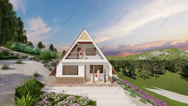 Bản vẽ kiến ​​trúc - Cabin hiện đại 12x7m có gác xép - Bản thiết kế nhà nghỉ dưỡng tùy chỉnh - Hình ảnh 3