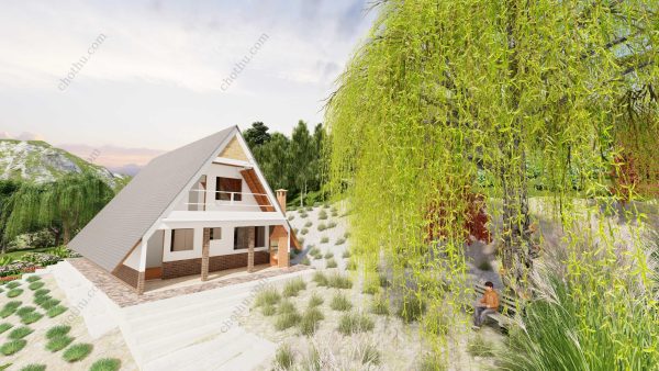 Bản vẽ kiến ​​trúc - Cabin hiện đại 12x7m có gác xép - Bản thiết kế nhà nghỉ dưỡng tùy chỉnh - Hình ảnh 7