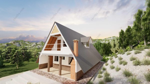 Bản vẽ kiến ​​trúc - Cabin hiện đại 12x7m có gác xép - Bản thiết kế nhà nghỉ dưỡng tùy chỉnh - Hình ảnh 8