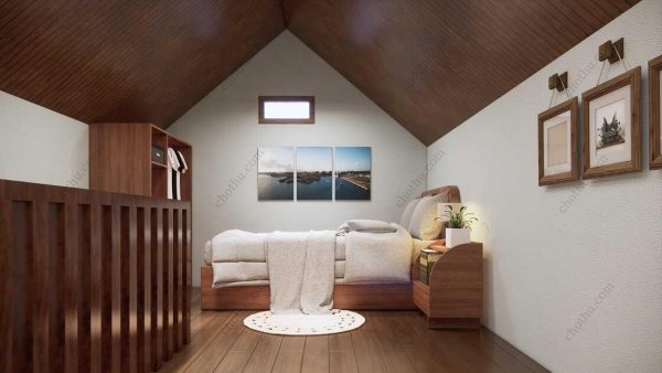 Bản vẽ kiến ​​trúc - Cabin hiện đại 7,8x4,9m có gác xép - Bản thiết kế nhà nghỉ dưỡng tùy chỉnh - Hình ảnh 15