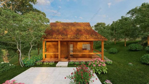 Bản vẽ kiến ​​trúc - Cabin hiện đại 7,8x4,9m có gác xép - Bản thiết kế nhà nghỉ dưỡng tùy chỉnh - Hình ảnh 3