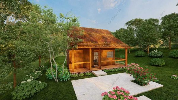 Bản vẽ kiến ​​trúc - Cabin hiện đại 7,8x4,9m có gác xép - Bản thiết kế nhà nghỉ dưỡng tùy chỉnh - Hình ảnh 4